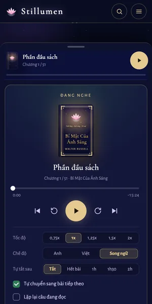 Chạm vào dải máy nghe để mở đủ tùy chọn